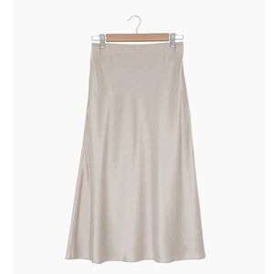 Quince washable silk skirt champagne XS